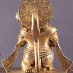 Pure Brass Blessing Hanuman Idol 8" | Enhanced Carvings | 2.5 kg Superfine Craftsmanship | Divine Blessings for Spiritual Space | 6" Width, 4.75" Depth